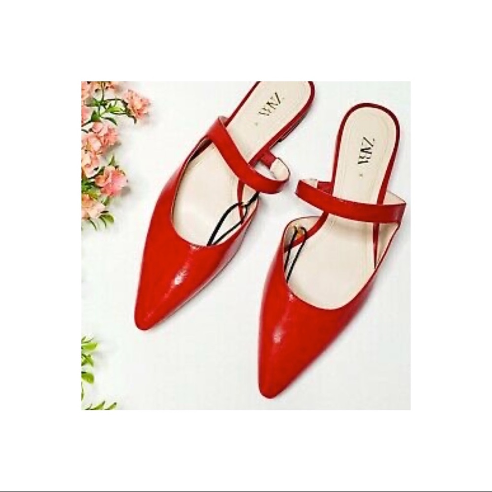 NWT Zara colored Flat Mules - Picture 3 of 3